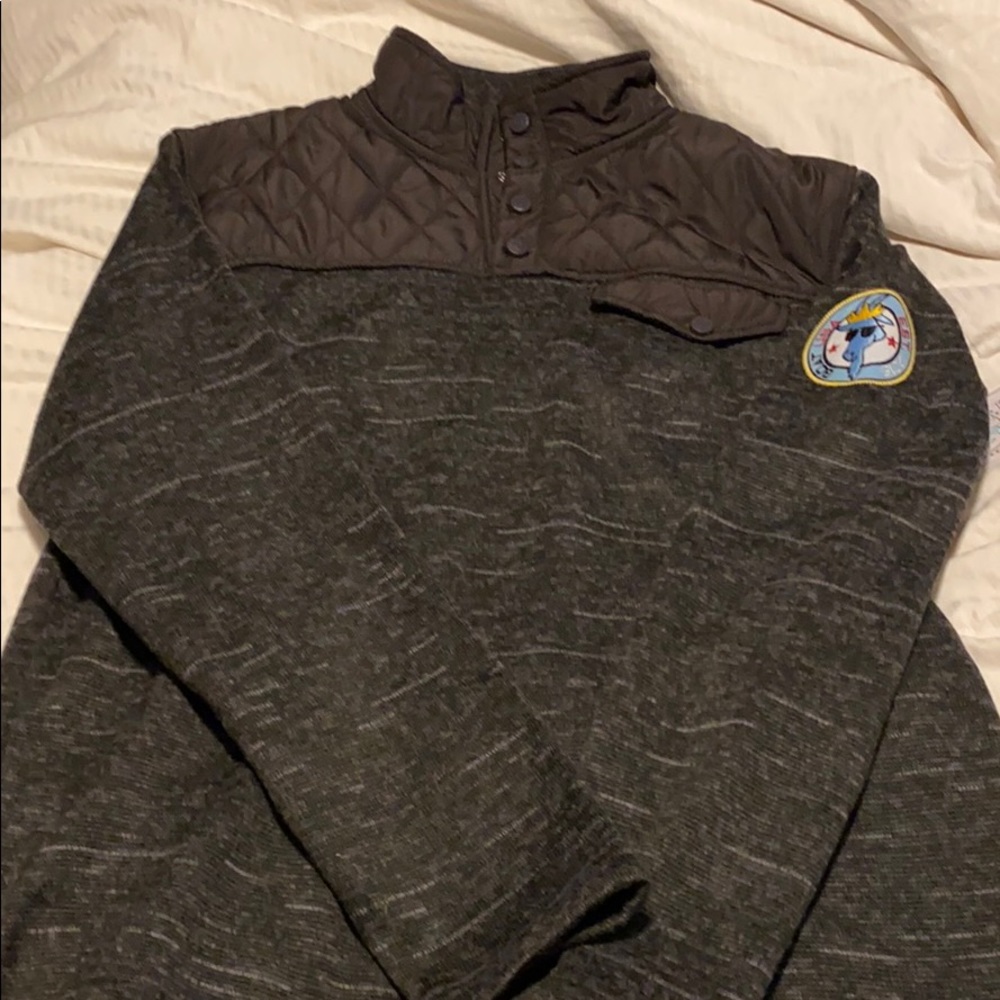 Goat USA size L Men's Gray Quilted Sweater sweatshirt
